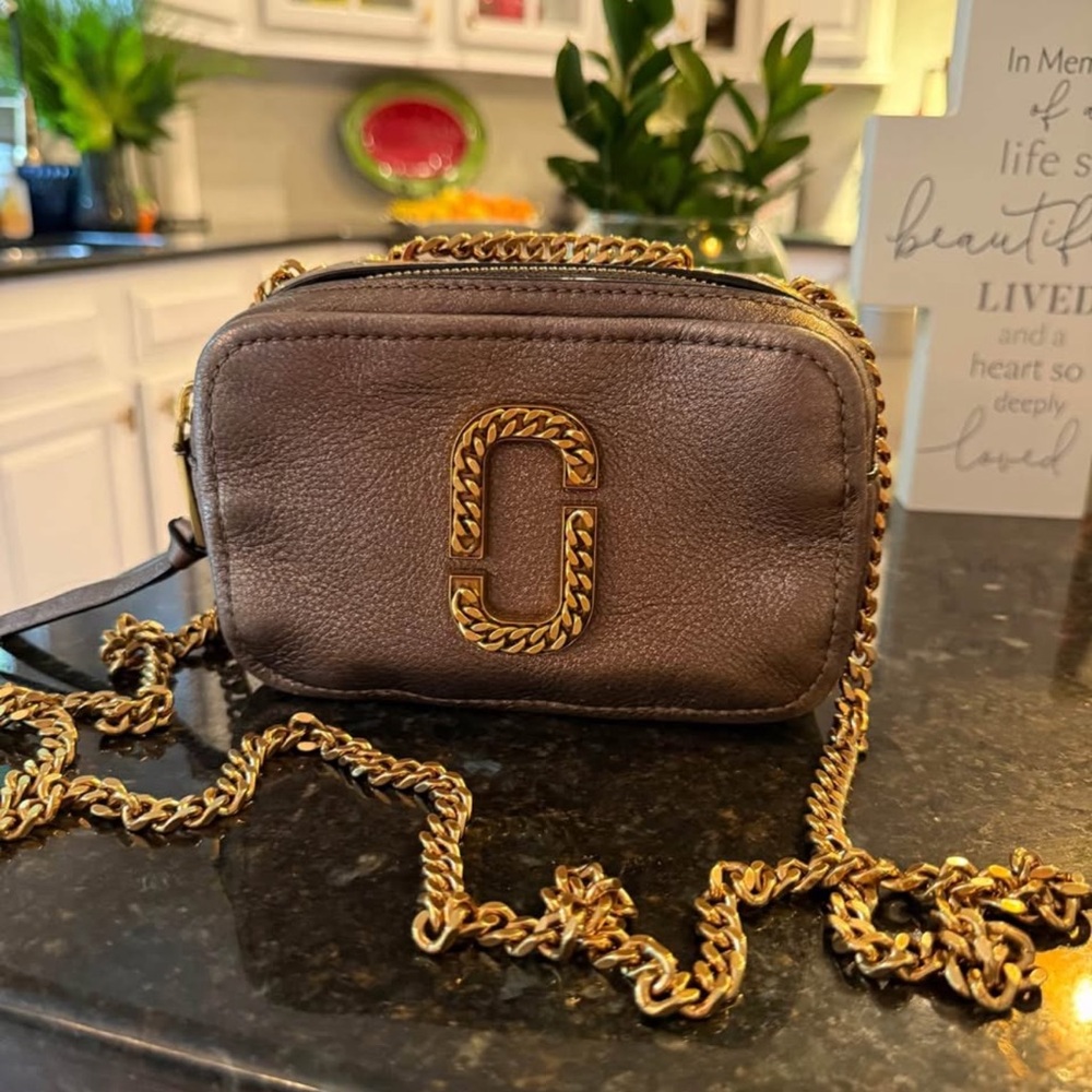 Marc Jacobs Brown Crossbody Bag with Gold Chain